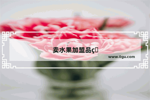 卖水果加盟品牌有哪些