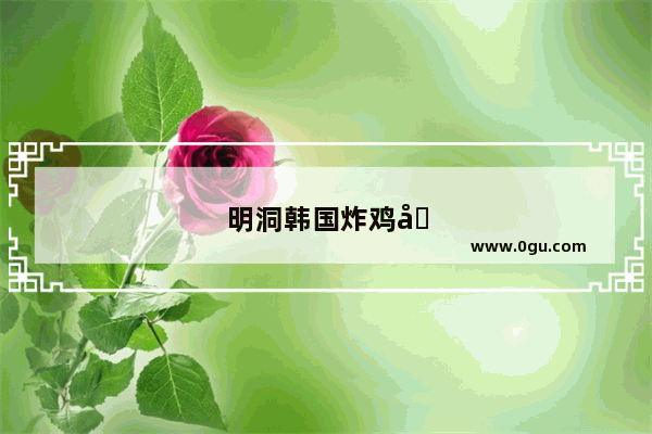 明洞韩国炸鸡加盟费