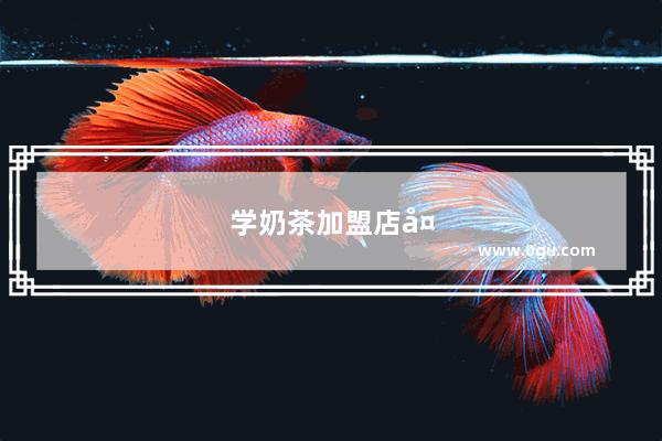 学奶茶加盟店多少钱