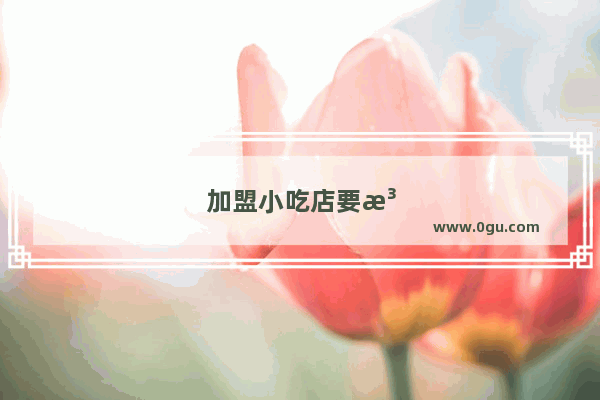 加盟小吃店要注意哪些事项