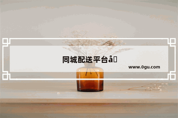 同城配送平台加盟