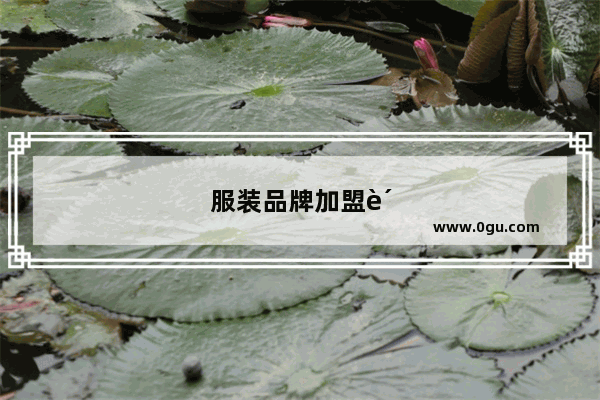 服装品牌加盟费多少钱合适