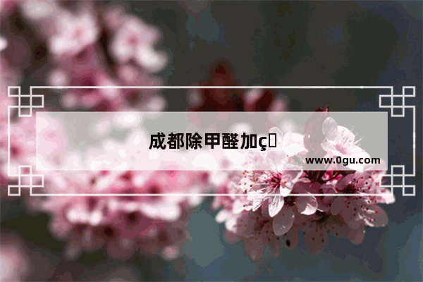 成都除甲醛加盟 选择优质品牌 开启环保创业之路