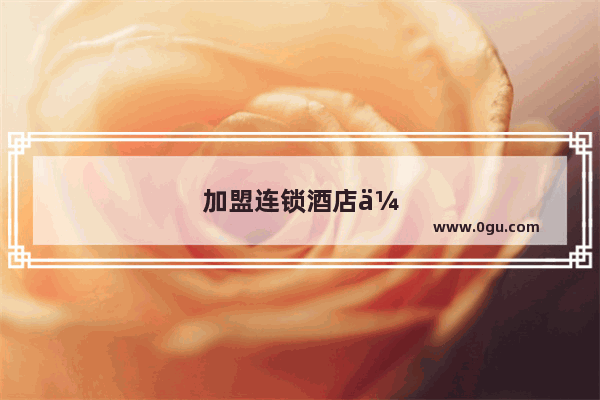 加盟连锁酒店优势