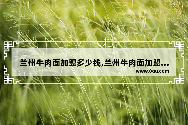 兰州牛肉面加盟多少钱,兰州牛肉面加盟多少钱