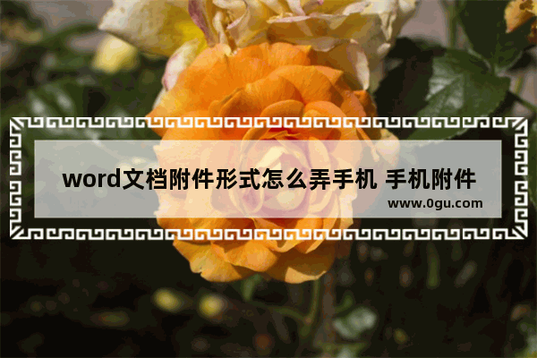 word文档附件形式怎么弄手机 手机附件