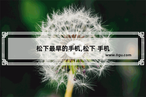 松下最早的手机,松下 手机