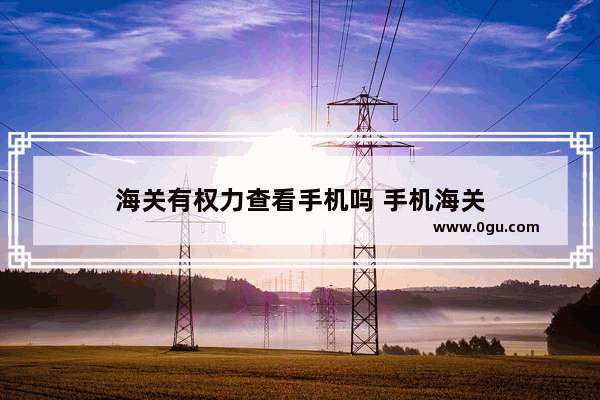 海关有权力查看手机吗 手机海关
