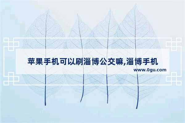 苹果手机可以刷淄博公交嘛,淄博手机
