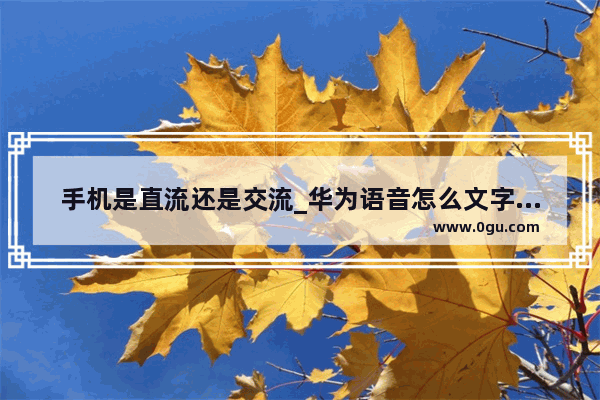 手机是直流还是交流_华为语音怎么文字聊天
