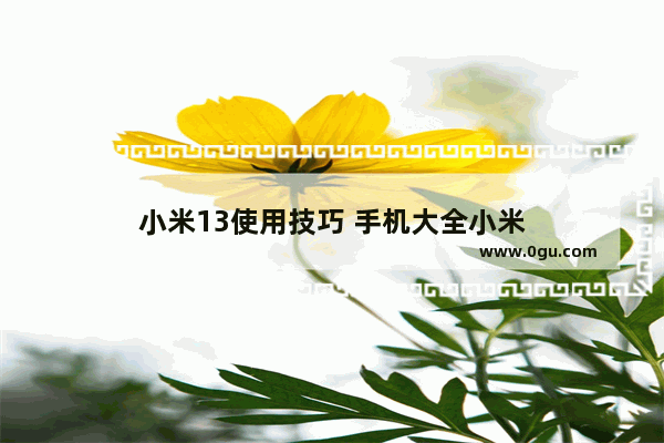 小米13使用技巧 手机大全小米