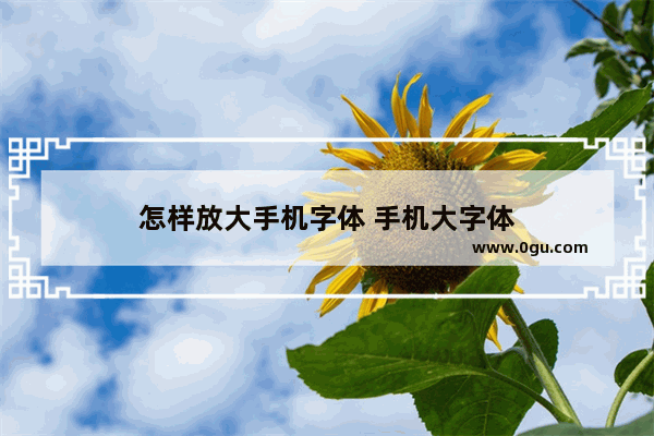 怎样放大手机字体 手机大字体