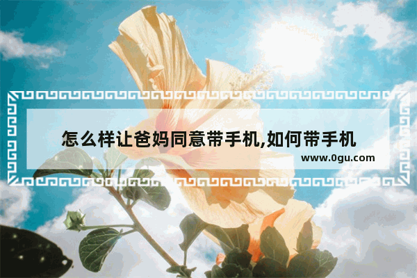 怎么样让爸妈同意带手机,如何带手机