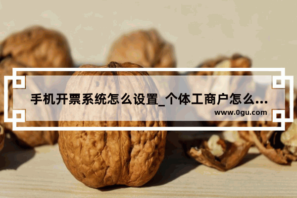 手机开票系统怎么设置_个体工商户怎么在手机上开票