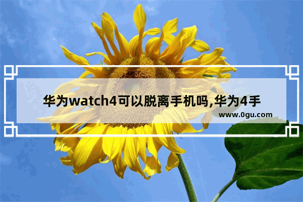 华为watch4可以脱离手机吗,华为4手机