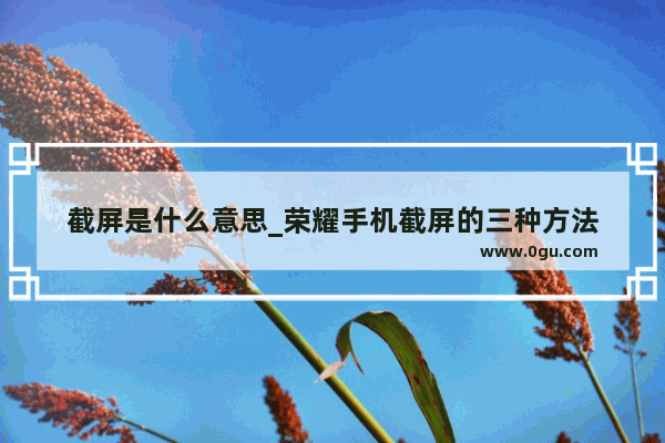 截屏是什么意思_荣耀手机截屏的三种方法