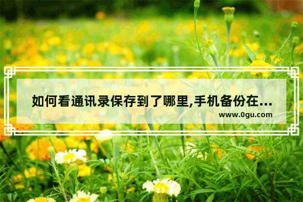 如何看通讯录保存到了哪里,手机备份在哪里