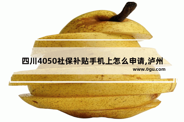 四川4050社保补贴手机上怎么申请,泸州手机