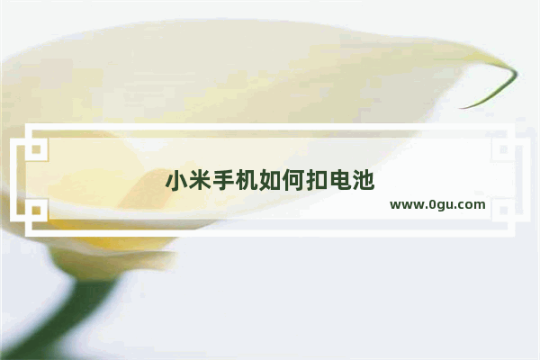 小米手机如何扣电池