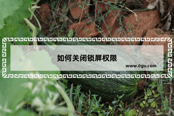 如何关闭锁屏权限