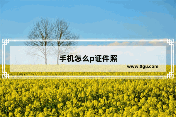 手机怎么p证件照
