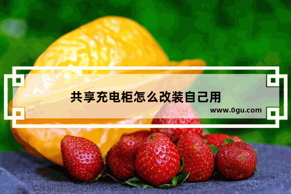 共享充电柜怎么改装自己用