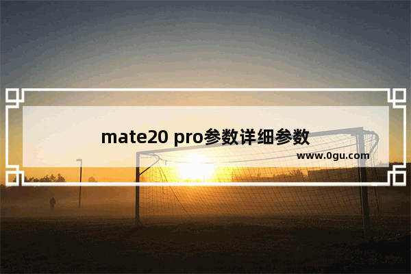 mate20 pro参数详细参数