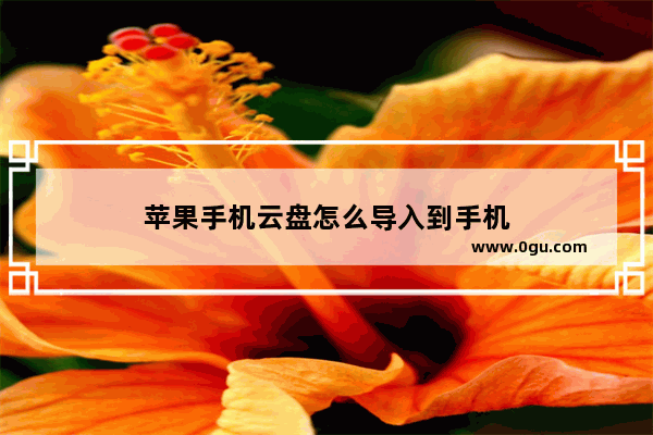 苹果手机云盘怎么导入到手机