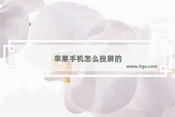 苹果手机怎么投屏的