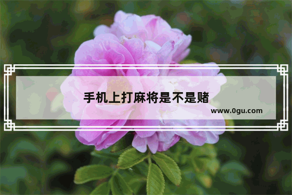 手机上打麻将是不是赌