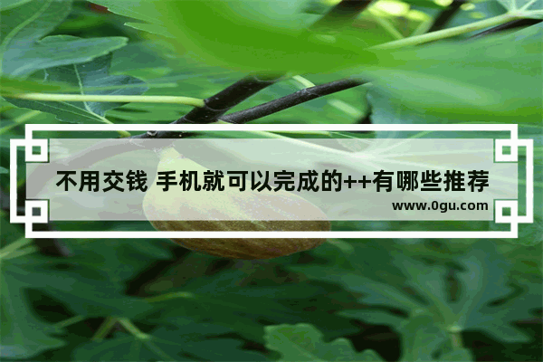 不用交钱 手机就可以完成的++有哪些推荐