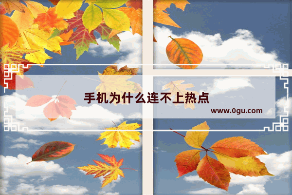 手机为什么连不上热点
