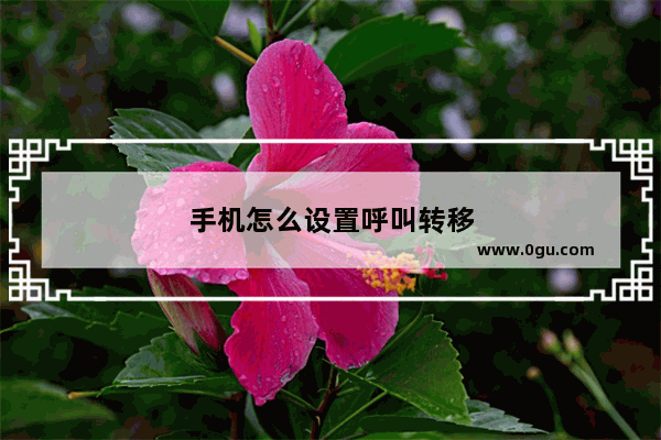 手机怎么设置呼叫转移