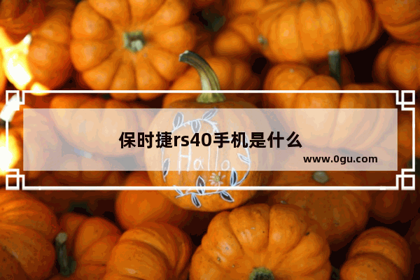 保时捷rs40手机是什么