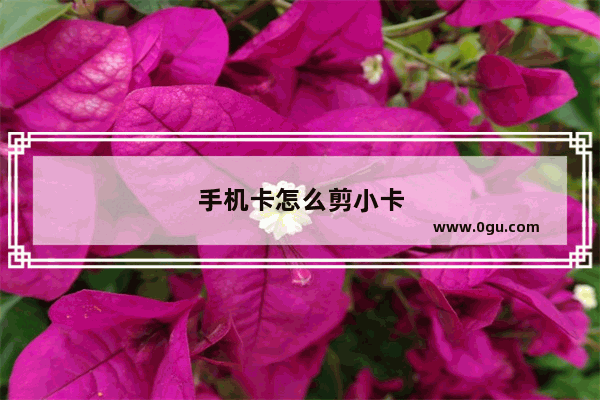 手机卡怎么剪小卡