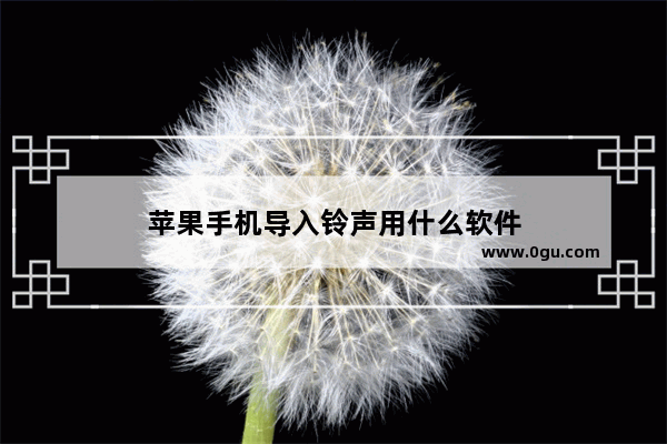 苹果手机导入铃声用什么软件