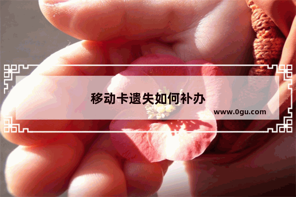 移动卡遗失如何补办