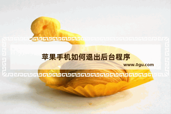 苹果手机如何退出后台程序