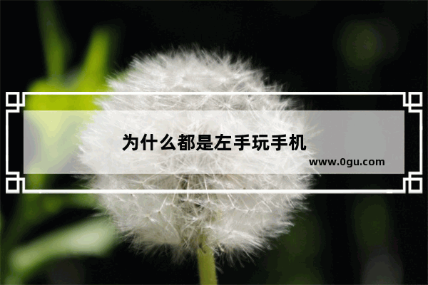 为什么都是左手玩手机