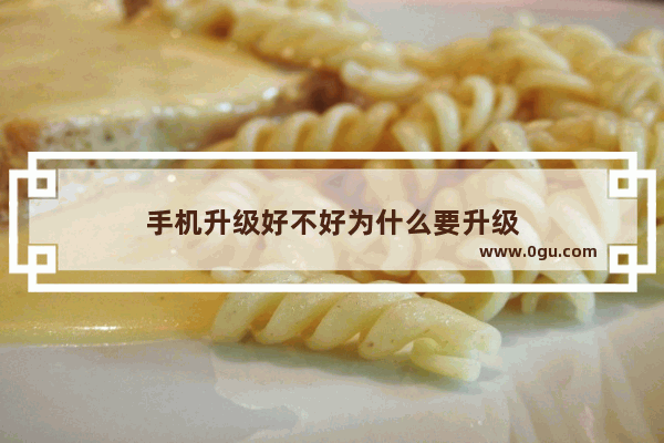 手机升级好不好为什么要升级