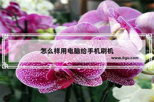 怎么样用电脑给手机刷机