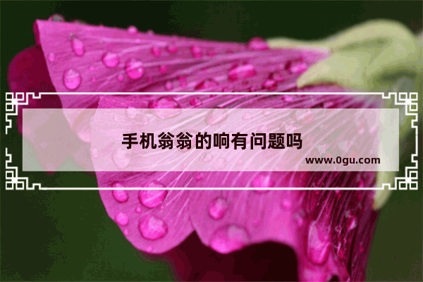 手机翁翁的响有问题吗