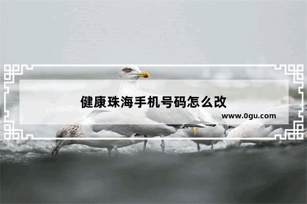 健康珠海手机号码怎么改