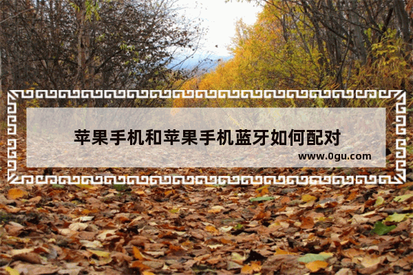苹果手机和苹果手机蓝牙如何配对