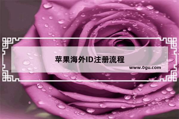 苹果海外ID注册流程