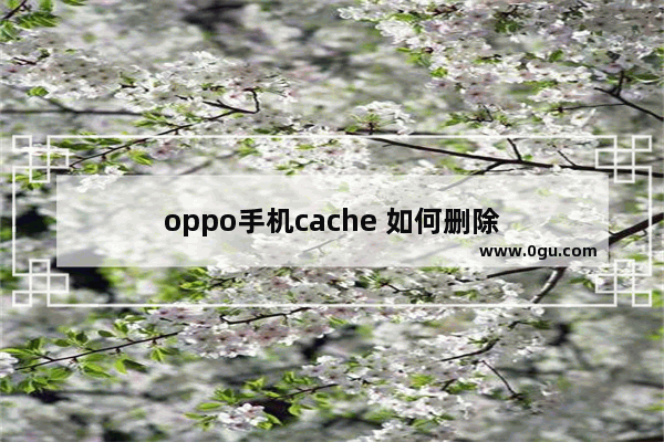 oppo手机cache 如何删除