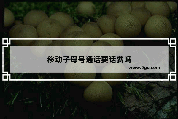 移动子母号通话要话费吗