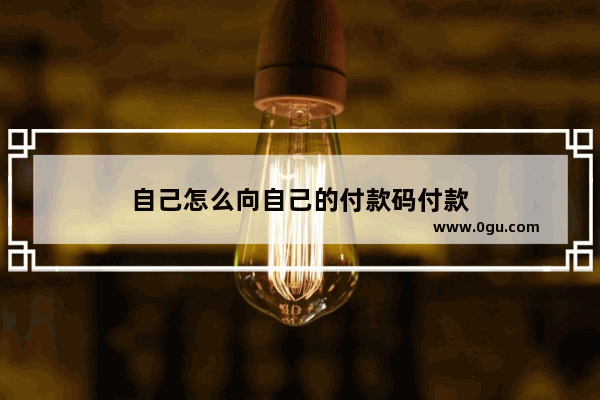 自己怎么向自己的付款码付款
