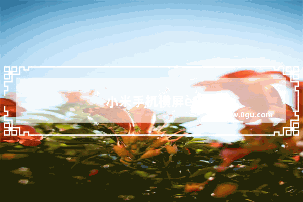 小米手机横屏解决方法