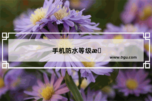 手机防水等级怎么划分